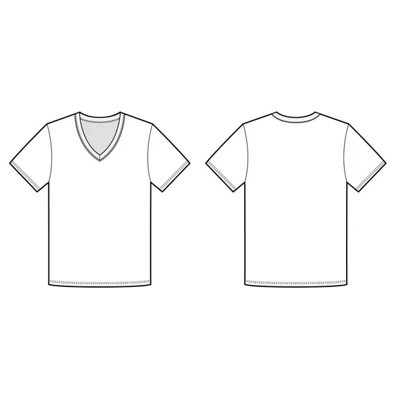 Tee Shirt Basique Mode Plat Modèle Dessin Technique — Image vectorielle