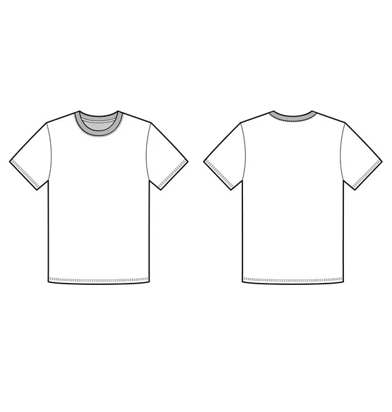 Camiseta Básica Moda Plana Modelo Desenho Técnico —  Vetores de Stock