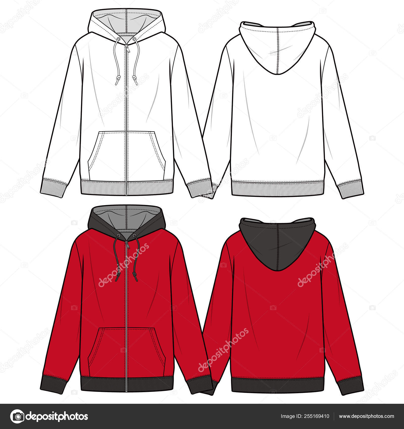 Zip up best sale hoodie template