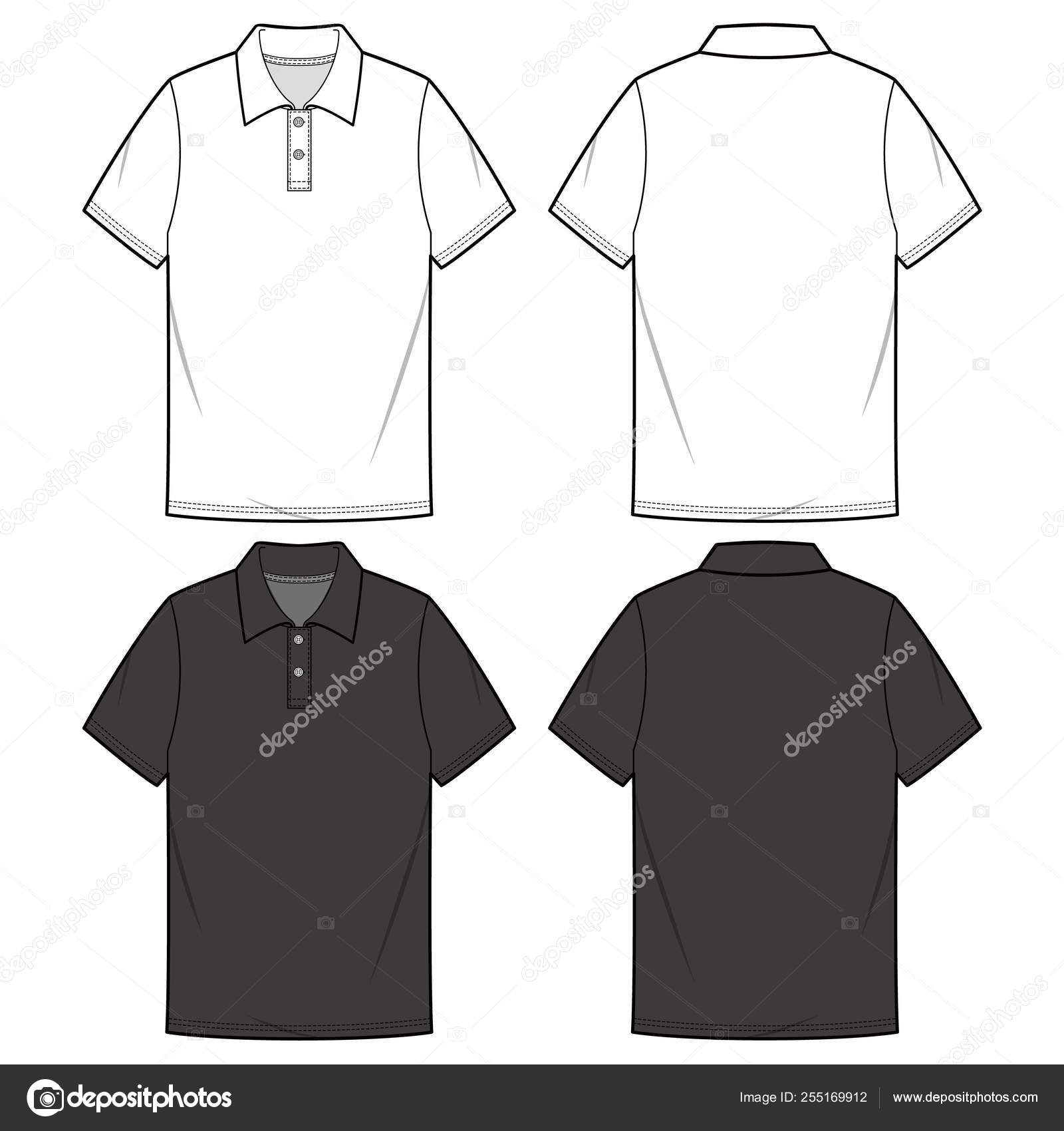 Polo Shirts Fashion Flat Sketch Template Stock Vector by ©haydenkoo ...