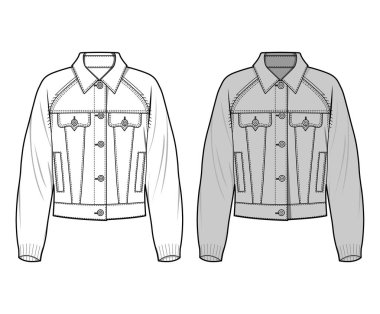 Dış moda düz eskiz şablonu