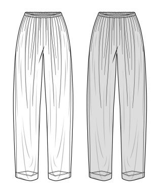 Pantolon moda düz eskiz şablonu