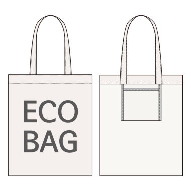 Eco çanta moda düz eskiz şablonu
