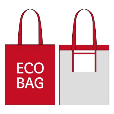 Eco çanta moda düz eskiz şablonu