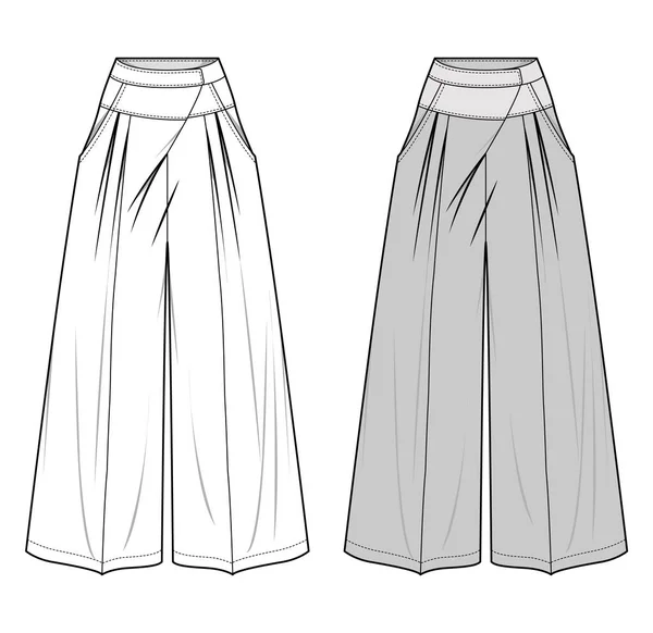 Pants fashion flat sketch template10 Royalty Free Vector