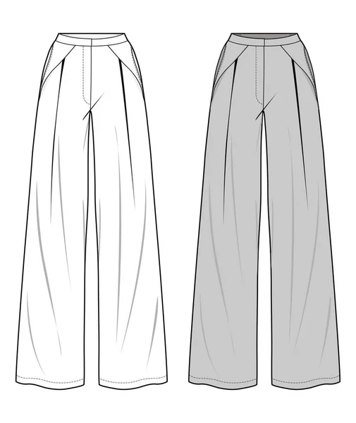 Modelo Esboço Plana Moda Pants —  Vetores de Stock