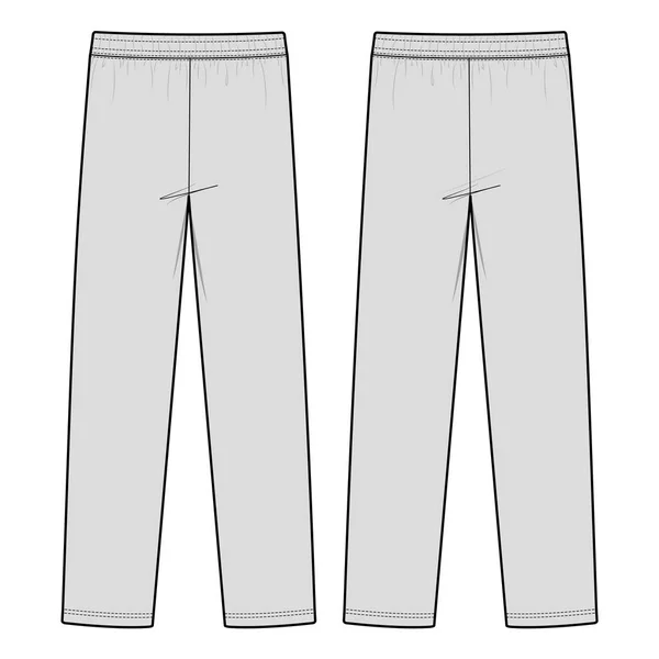 Pantolon Moda Düz Eskiz Şablonu Izlemek — Stok Vektör
