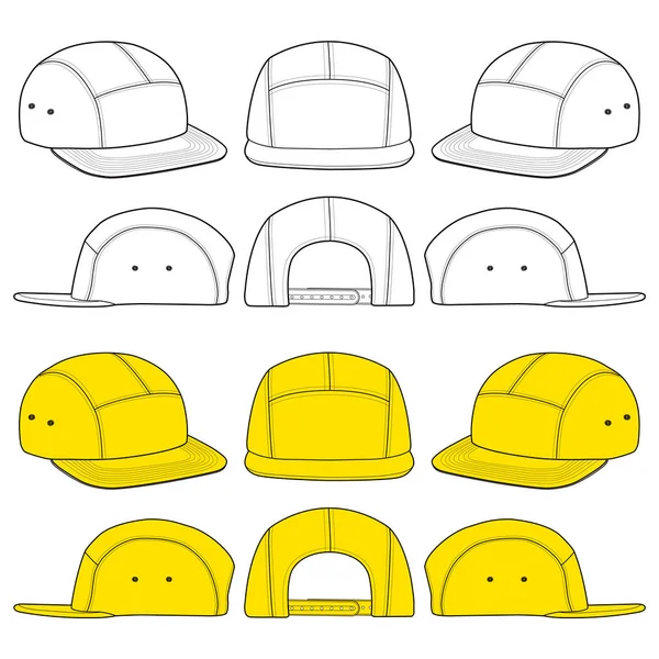 Kamp Cap moda düz eskiz şablonu