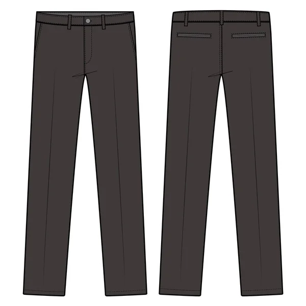 Spodnie Spodnie Formalne Moda Flat Szkic Szablonu — Wektor stockowy