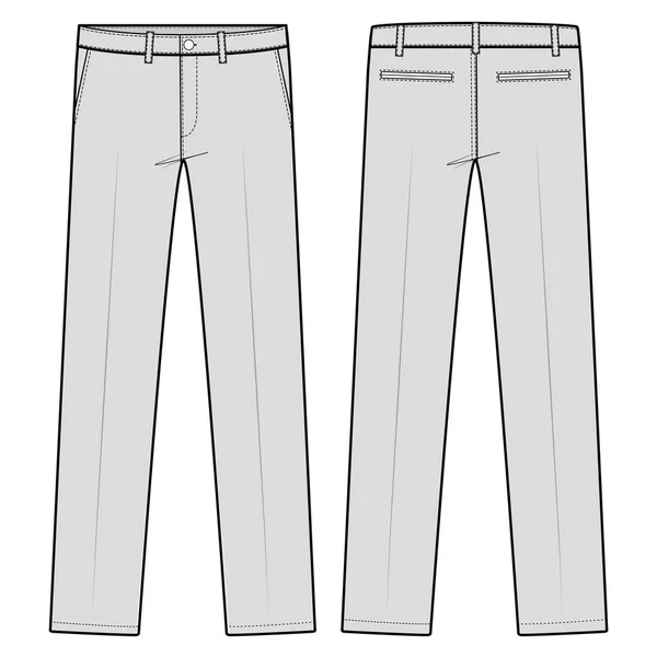 Pantolon resmi pantolon moda düz eskiz şablonu