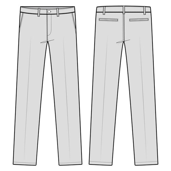 PANTS FORMAL TROUSERS fashion flat sketch template