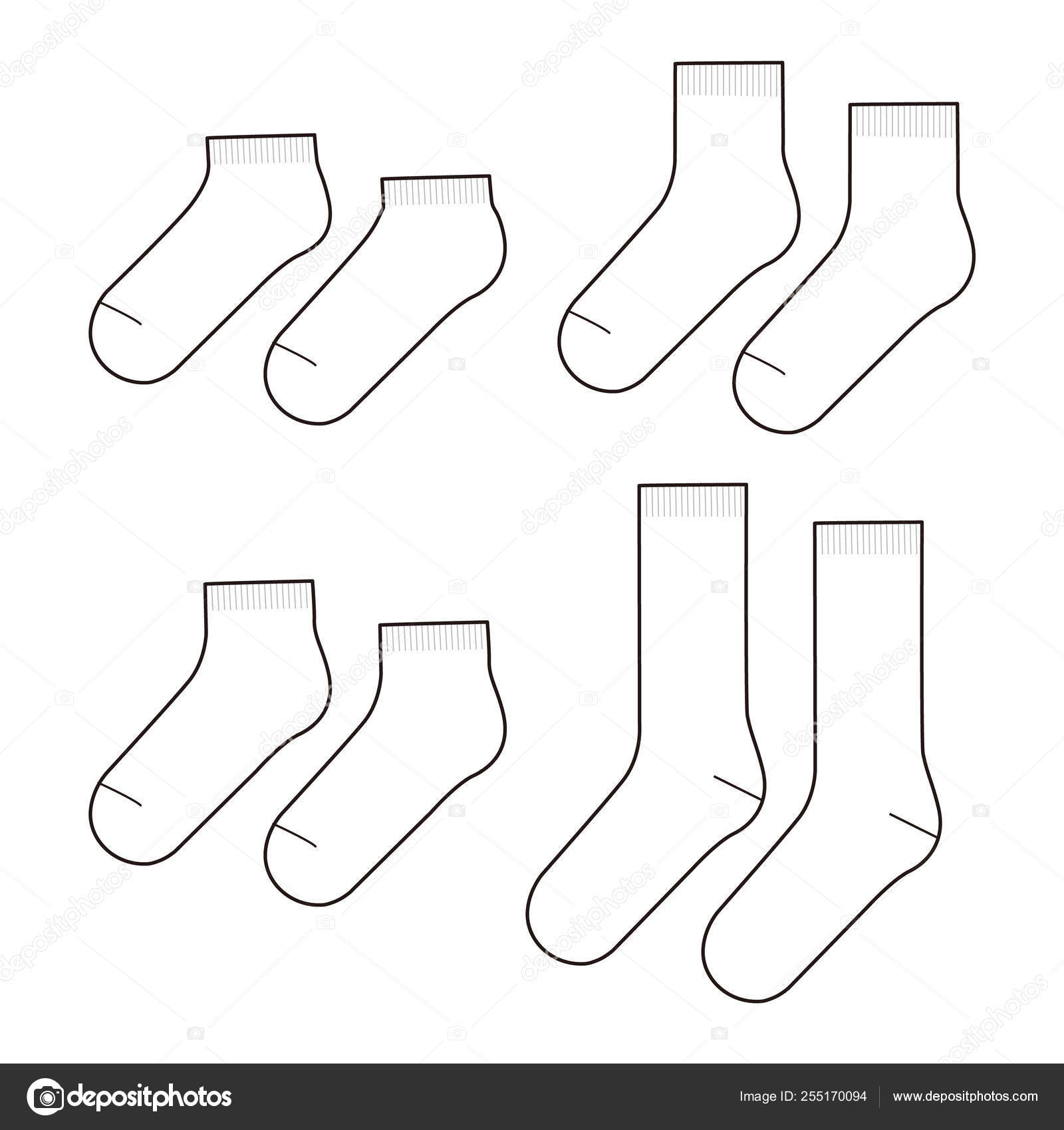 Socks Fashion Flat Sketch Template Stock Vector Image by ©haydenkoo