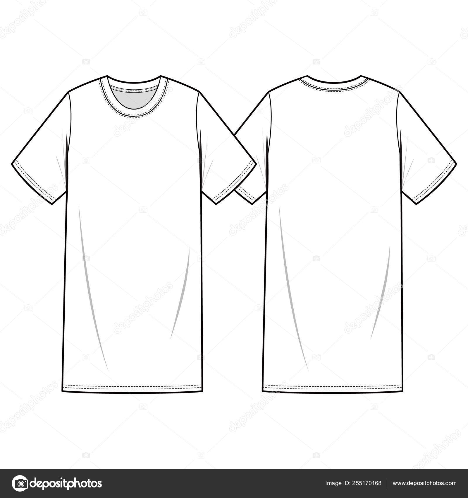 Slim Fit Tee Fashion Flat Sketch Template Stock Vector by haydenkoo  255170048