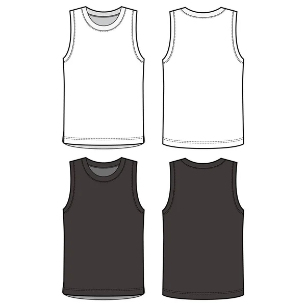 Kolsuz tişört moda düz eskiz şablonu