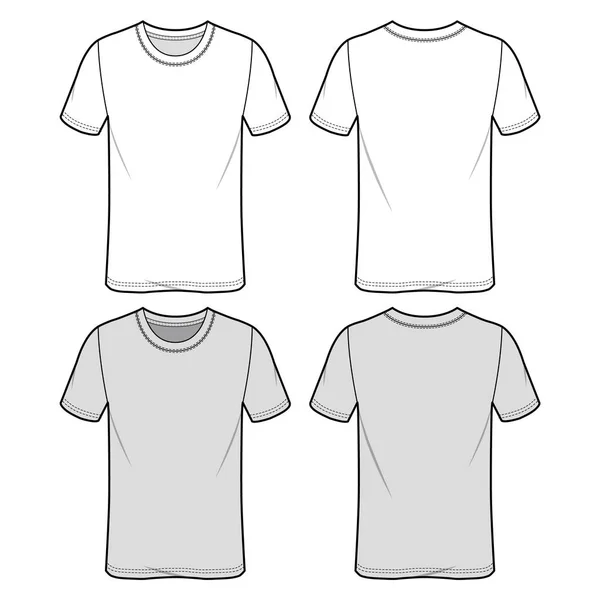 Slim Fit Tee Fashion Flat Sketch Tempte — стоковый вектор