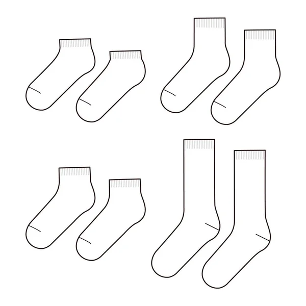 Flat sketch | Socks Fashion Flat Sketch Template — Stock Vector ...