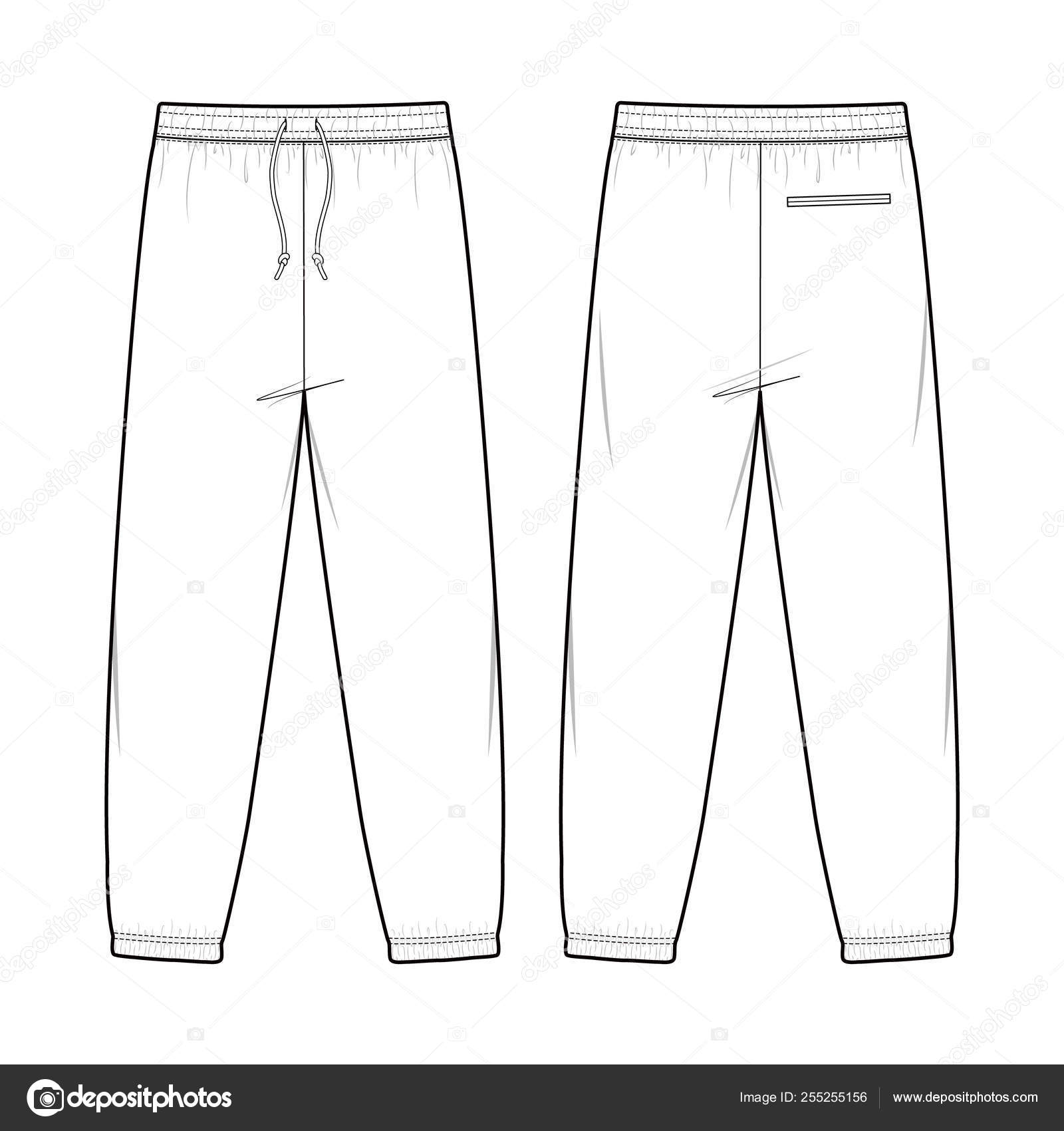 Sweat Pants Fashion Flat Sketch Template Stock Vector by ©haydenkoo ...