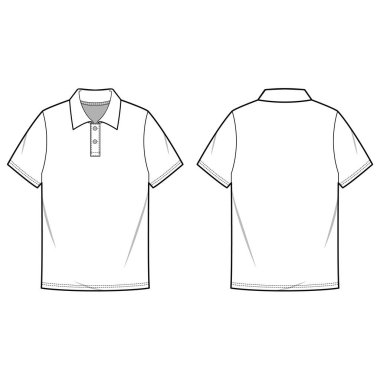 polo t shirt flat sketch