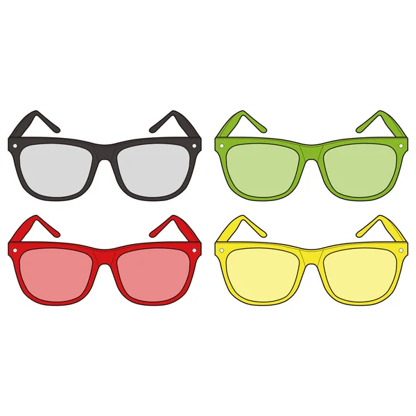 Sonnenbrille Mode Flache Skizzenvorlage — Stockvektor