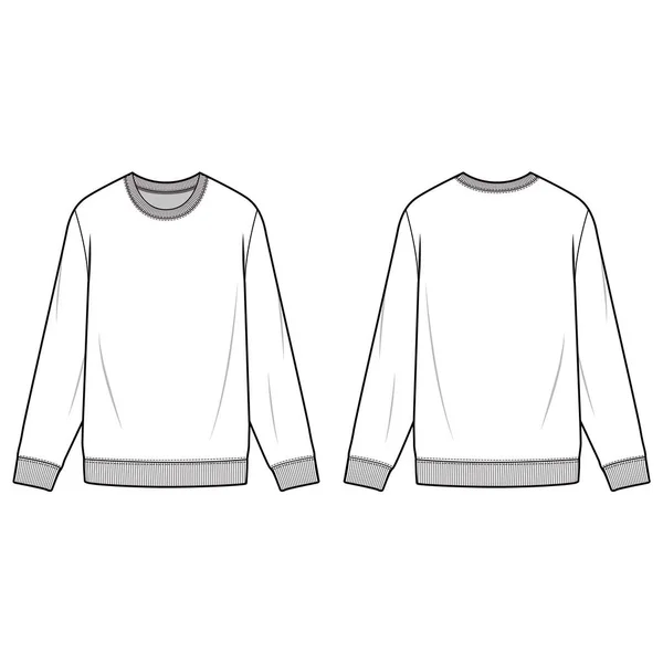 Sweatshirts Mode Flache Skizzenvorlage — Stockvektor
