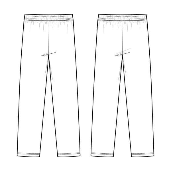 Pantolon Moda Düz Eskiz Şablonu Izlemek — Stok Vektör