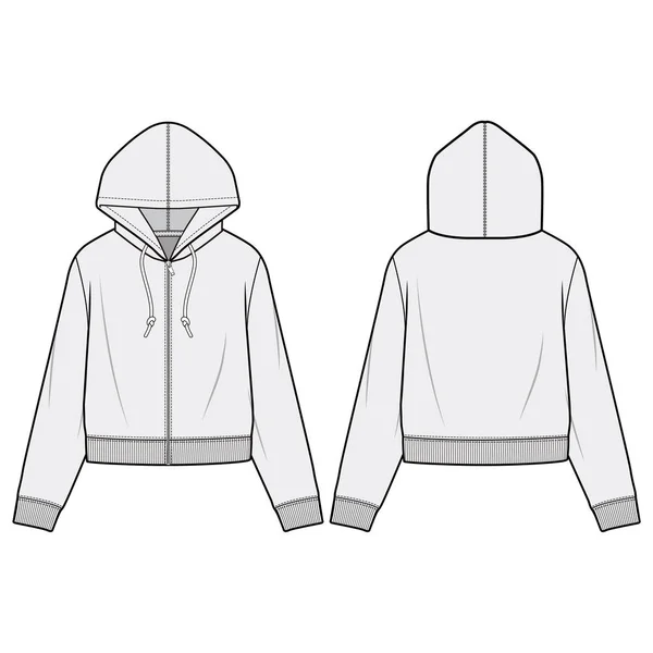 Hoodie Plantilla Dibujo Plano Moda — Archivo Imágenes Vectoriales