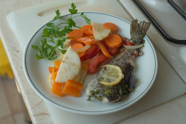 Grønnsakssuppe Med Sjømat – stockfoto