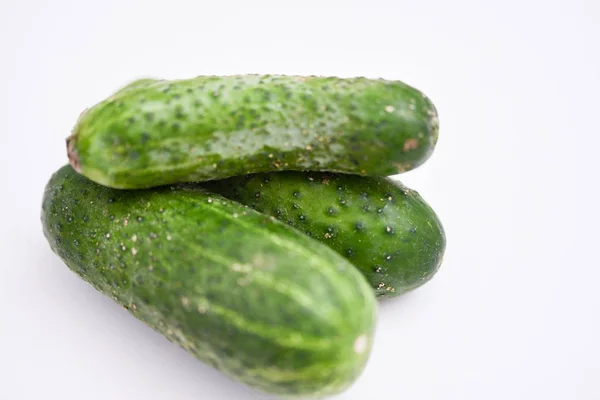 Fresh Cucumbers Isolated White Background — Stock Photo, Image