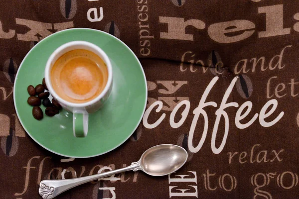 Kopp Kaffe Träbord — Stockfoto