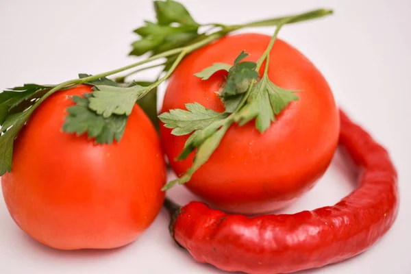 Tomates Frescos Perejil —  Fotos de Stock