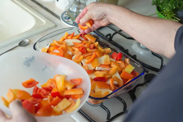 Chef Preparar Comida Cozinha — Fotografia de Stock