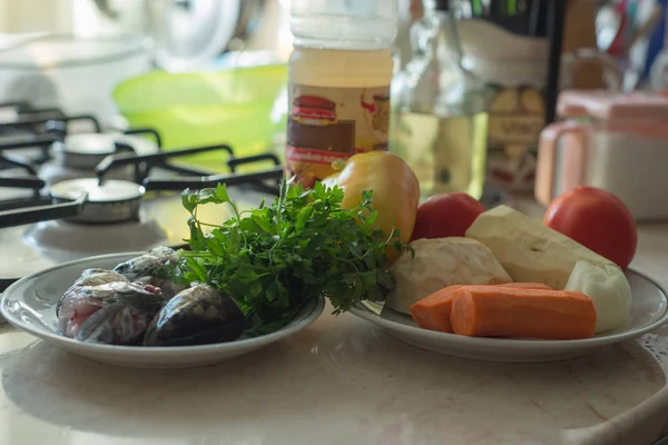 Salat Mit Olivenöl Und Balsamico — Stockfoto