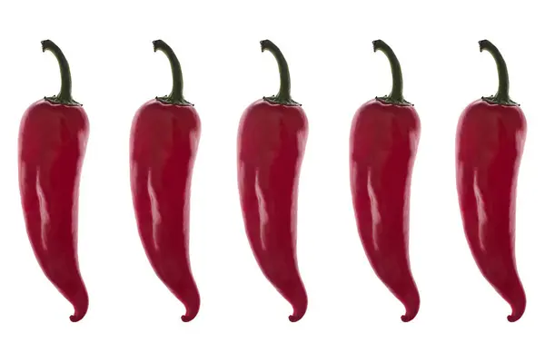 Chiles Rojos Aislados Sobre Fondo Blanco —  Fotos de Stock