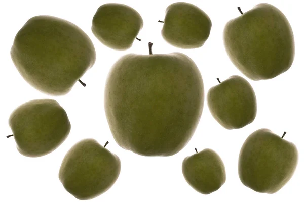 Groene Appel Geïsoleerd Witte Achtergrond — Stockfoto