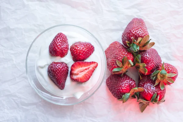 Fresh Strawberries Cream — Stock Photo, Image