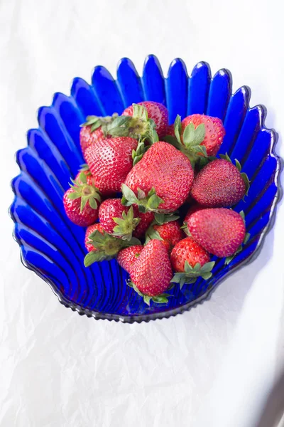 Strawberries Bowl Background — Stock Photo, Image