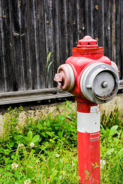 Çim yeşil çim üzerinde hidrant