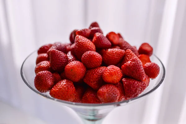 Strawberries Served Vase Background — Stock Photo, Image