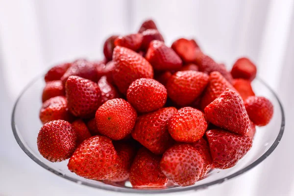 Fresas Servidas Jarrón Fondo — Foto de Stock