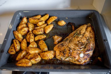 fırında patates ile somon