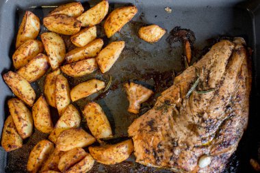 fırında patates ile somon