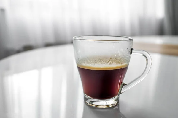 Espresso Koffie Glazen Beker — Stockfoto