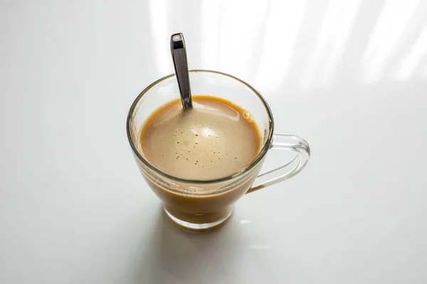 Kaffee Mit Milch Isoliert — Stockfoto