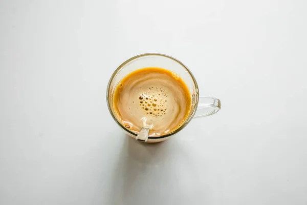 Koffie Met Melk Geïsoleerd — Stockfoto