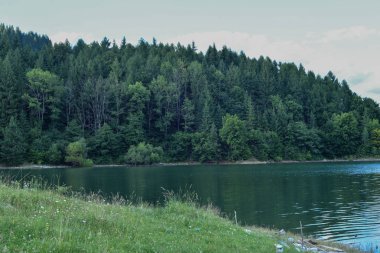 Göl ve dağlarla kaplı manzara