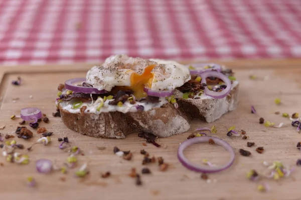 Ägg Tartini Och Lök Skinka — Stockfoto