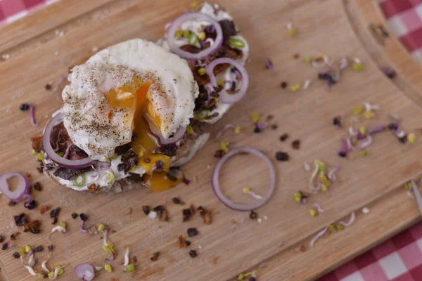 Tarta Huevo Cebollas Jamón —  Fotos de Stock