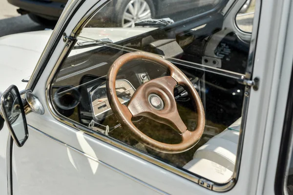 Vintage Coche Blanco Interior — Foto de Stock