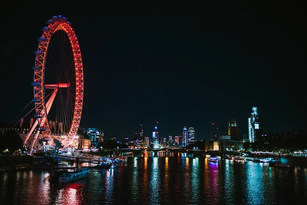 Ferris Wiel Nachts — Stockfoto