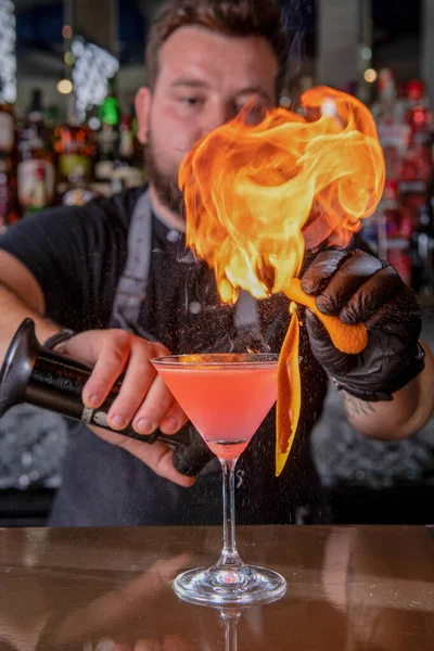 Cocktails Bereiden Bar — Stockfoto